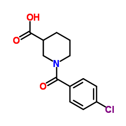 1-(4-Chlorobenzoyl)-3-piperidinecarboxylic acid结构式
