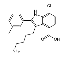 3-(4-aminobutyl)-7-chloro-2-(3-methylphenyl)-1H-indole-4-carboxylic acid Structure