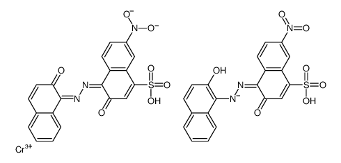 trihydrogen bis[3-hydroxy-4-[(2-hydroxy-1-naphthyl)azo]-7-nitronaphthalene-1-sulphonato(3-)]chromate(3-) structure