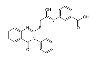 3-[[2-(4-oxo-3-phenylquinazolin-2-yl)sulfanylacetyl]amino]benzoic acid Structure