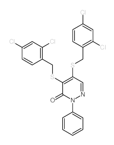 3(2H)-Pyridazinone,4,5-bis[[(2,4-dichlorophenyl)methyl]thio]-2-phenyl- Structure