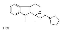 1,9-dimethyl-1-(2-pyrrolidin-1-ylethyl)-3,4-dihydropyrano[3,4-b]indole,hydrochloride结构式