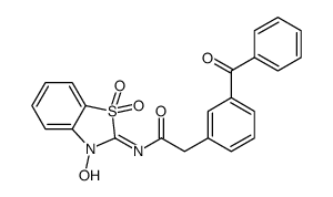 2-(3-benzoylphenyl)-N-(3-hydroxy-1,1-dioxo-1,3-benzothiazol-2-ylidene)acetamide结构式