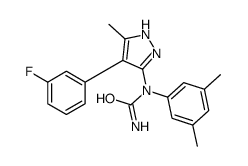 Urea, N-(3,5-dimethylphenyl)-N-[4-(3-fluorophenyl)-5-methyl-1H-pyrazol-3-yl]- (9CI) Structure