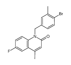 1-(4-Bromo-3-methyl-benzyl)-6-fluoro-4-methyl-1H-quinolin-2-one结构式