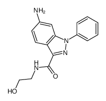 6-amino-N-(2-hydroxyethyl)-1-phenylindazole-3-carboxamide结构式