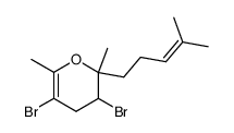 3,5-Dibromo-2,6-dimethyl-2-(4-methyl-pent-3-enyl)-3,4-dihydro-2H-pyran结构式