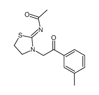N-[3-[2-(3-methylphenyl)-2-oxoethyl]-1,3-thiazolidin-2-ylidene]acetamide Structure
