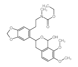 Carbamic acid,[2-[6-(3,4-dihydro-1-hydroxy-7,8-dimethoxy-1H-2-benzopyran-3-yl)-1,3-benzodioxol-5-yl]ethyl]methyl-,ethyl ester (9CI)结构式