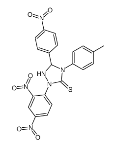 2-(2,4-dinitro-phenyl)-5-(4-nitro-phenyl)-4-p-tolyl-[1,2,4]triazolidine-3-thione结构式