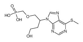 {4-hydroxy-2-[6-(methylthio)-9H-purin-9-yl]butoxy}methylphosphonic acid Structure