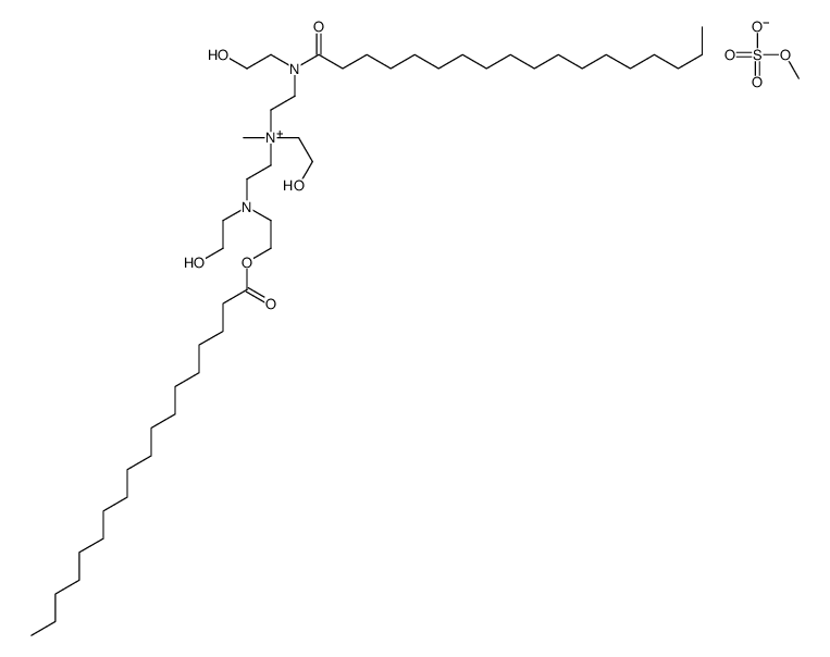(2-hydroxyethyl)[2-[(2-hydroxyethyl)(stearoyl)amino]ethyl]-[2-[(2-hydroxyethyl)[2-(stearoyloxy)ethyl]amino]ethyl]methylammonium methyl sulphate picture