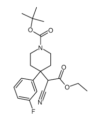 1,1-dimethylethyl 4-[1-cyano-2-(ethyloxy)-2-oxoethyl]-4-(3-fluorophenyl)-1-piperidinecarboxylate结构式