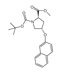 4S-(naphthalene2-yloxy)pyrrolidine-1,2R-dicarboxylic acid 1-tert-butyl ester 2-methyl ester结构式