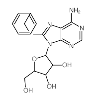 2-[6-amino-8-(benzylamino)purin-9-yl]-5-(hydroxymethyl)oxolane-3,4-diol Structure