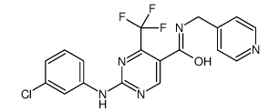 2-(3-chloroanilino)-N-(pyridin-4-ylmethyl)-4-(trifluoromethyl)pyrimidine-5-carboxamide结构式