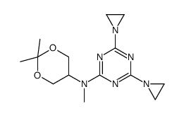 4,6-Di(aziridin-1-yl)-N-(2,2,5-trimethyl-1,3-dioxan-5-yl)-1,3,5-triazin-2-amine structure