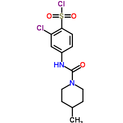 2-CHLORO-4-[(4-METHYL-PIPERIDINE-1-CARBONYL)-AMINO]-BENZENESULFONYL CHLORIDE picture