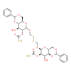 Bis(methyl 4,6-O-benzylidene-2-o-thiocarbonyl-alpha-D glucopyranoside) disulfide structure