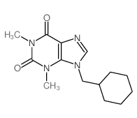 9-(cyclohexylmethyl)-1,3-dimethyl-purine-2,6-dione结构式