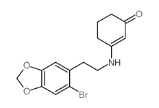 2-Cyclohexen-1-one,3-[[2-(6-bromo-1,3-benzodioxol-5-yl)ethyl]amino]-结构式