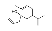 2-methyl-5-prop-1-en-2-yl-1-prop-2-enylcyclohex-2-en-1-ol结构式