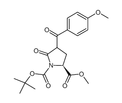 (S)-4-(4-Methoxy-benzoyl)-5-oxo-pyrrolidine-1,2-dicarboxylic acid 1-tert-butyl ester 2-methyl ester结构式