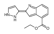 ethyl 2-(1,2-dihydropyrazol-3-ylidene)indole-4-carboxylate结构式