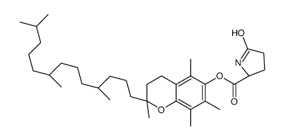[2R-[2R*(4R*,8R*)]]-3,4-dihydro-2,5,7,8-tetramethyl-2-(4,8,12-trimethyltridecyl)-2H-1-benzopyran-6-yl 5-oxo-L-prolinate结构式
