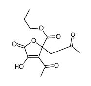propyl 3-acetyl-2,5-dihydro-4-hydroxy-5-oxo-2-(2-oxopropyl)furoate Structure