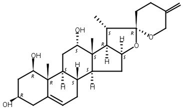 Spirosta-5,25(27)-diene-1,3,12-triol, (1a,3b,12a)- (9CI)结构式