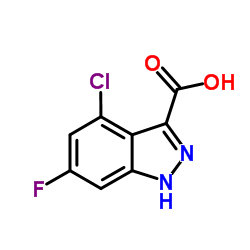 4-Chloro-6-fluoro-1H-indazole-3-carboxylic acid结构式