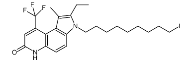 2-ethyl-3-(9-iodo-nonyl)-1-methyl-9-trifluoromethyl-3,6-dihydro-pyrrolo[3,2-f]quinolin-7-one结构式