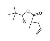 2-tert-butyl-4-methyl-4-prop-2-enyl-1,3-oxathiolan-5-one Structure