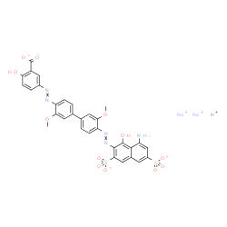 disodium hydrogen 5-[[4'-[(8-amino-1-hydroxy-3,6-disulphonato-2-naphthyl)azo]-3,3'-dimethoxy[1,1'-biphenyl]-4-yl]azo]salicylate Structure