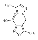 5-甲基-4-[(4-甲基-1H-吡唑-1-基)甲基]异噁唑-3-羧酸结构式