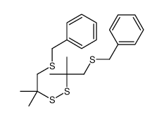 [2-[(1-benzylsulfanyl-2-methylpropan-2-yl)disulfanyl]-2-methylpropyl]sulfanylmethylbenzene Structure