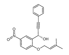 (1S)-(-)-1-{2-[(3-methylbut-2-en-1-yl)oxy]5-nitrophenyl}-3-phenylprop-2-yn-1-ol Structure