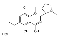 5-chloro-3-ethyl-2-hydroxy-6-methoxy-N-[[(2S)-1-methylpyrrolidin-2-yl]methyl]benzamide,hydrochloride Structure