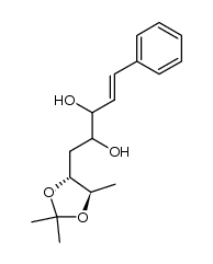 (E)-5-phenyl-1-((4R,5R)-2,2,5-trimethyl-1,3-dioxolan-4-yl)pent-4-ene-2,3-diol结构式