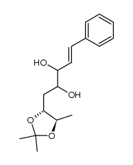 (E)-5-phenyl-1-((4R,5R)-2,2,5-trimethyl-1,3-dioxolan-4-yl)pent-4-ene-2,3-diol Structure