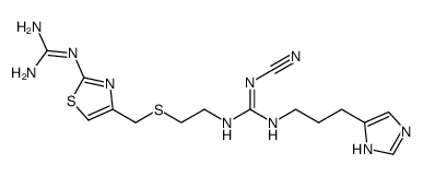 1-[2-(2-Guanidino-4-thiazolylmethylthio)ethyl]-2-cyano-3-[3-(1H-imidazol-4-yl)propyl]guanidine Structure