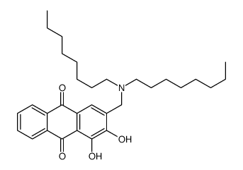 3-[(dioctylamino)methyl]-1,2-dihydroxyanthracene-9,10-dione结构式