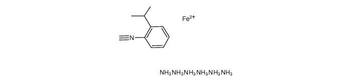 bis(2-isopropylphenylisocyanide)(tetra(2,3-pyrido)porphyrazinato)iron(II)结构式