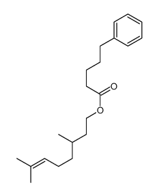 3,7-dimethyloct-6-enyl 5-phenylpentanoate结构式