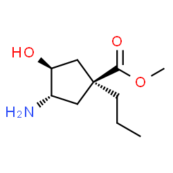Cyclopentanecarboxylic acid, 3-amino-4-hydroxy-1-propyl-, methyl ester, (1alpha,3beta,4alpha)- (9CI) Structure