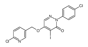 2-(4-chlorophenyl)-5-[(6-chloropyridin-3-yl)methoxy]-4-iodopyridazin-3-one结构式