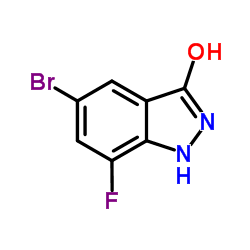 5-Bromo-7-fluoro-1,2-dihydro-3H-indazol-3-one结构式