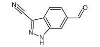 6-formyl-1H-indazole-3-carbonitrile结构式