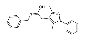 N-benzyl-2-(3,5-dimethyl-1-phenylpyrazol-4-yl)acetamide结构式